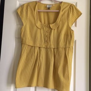 Anthropologie-HD in Paris Yellow Top, Size 10